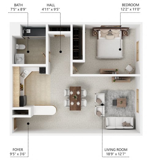1Bed 1Bath at Peach Tree Apartments, Ankeny, Iowa